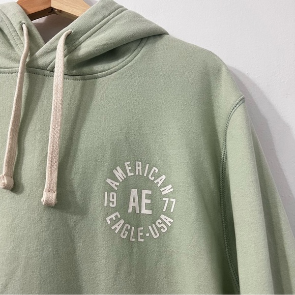 American Eagle Men’s Super Soft Fleece Hoodie XXL Mint Green Casual Streetwear - Picture 3 of 11